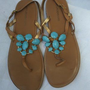 Sandals 2 Pair NEW Womens Size 10 Turquoise Pink